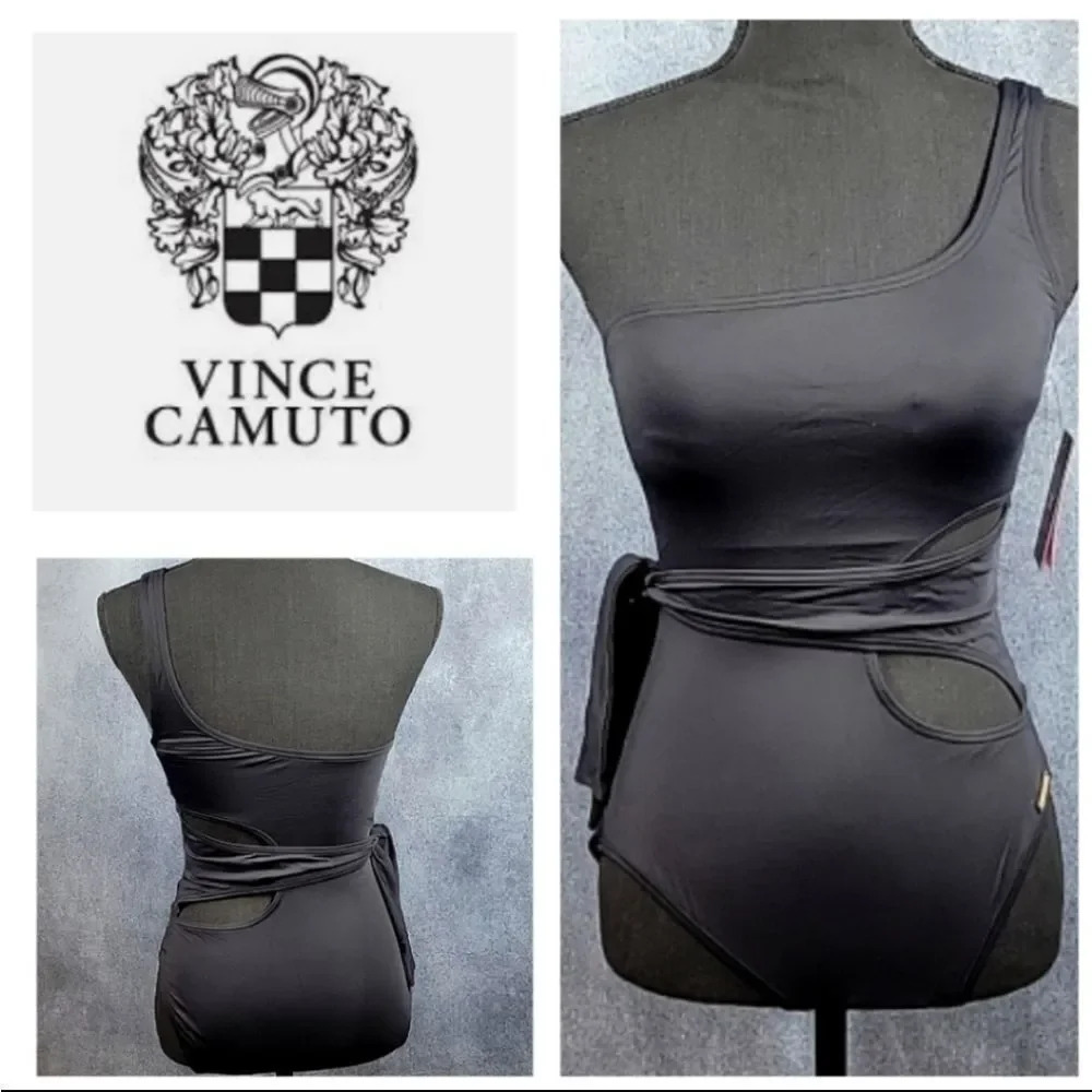 Vince Camuto V95626 Women's Black One-Piece Bathing & Swimsuit Size 10